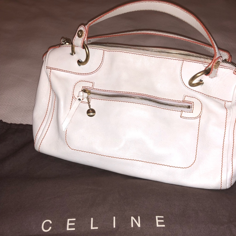 White Celine Leather Purse